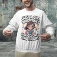 Kawaii Cat And Books Just A Girl Who Loves Both Unisex Sweatshirt Kawaii Cat And Books Just A Girl Who Loves Both Unisex Sweatshirt