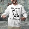 Life Is Better With Books Cats And Coffee Shirt Unisex Sweatshirt