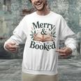 Merry And Booked Holiday Reading Winter Book Lover Premium Tri-Blend Unisex Sweatshirt