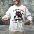 Read Banned Books Drink Coffee Fight Evil Retro Cat Unisex Sweatshirt Read Banned Books Drink Coffee Fight Evil Retro Cat Unisex Sweatshirt