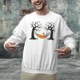 Skeleton Reading Book In Hammock Halloween Reader Unisex Sweatshirt