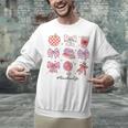 Valentine Teacher Cute Bows Apple Globe Pencil Books Art Unisex Sweatshirt