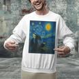 Van Gogh Starry Night Fantasy Reader Dragon Reading Book Unisex Sweatshirt