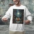 Vintage Ghost Book Reading Camping Gothic Halloween Teachers Unisex Sweatshirt
