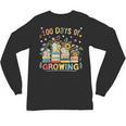 100th Day Of School Teacher Floral Books 100 Days Of Growing Unisex Long Sleeve T-Shirt