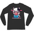 Adorable Book Lover Cow With Reading Glasses Cute Unisex Long Sleeve T-Shirt Adorable Book Lover Cow With Reading Glasses Cute Unisex Long Sleeve T-Shirt