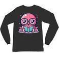 Adorable Book Lover Octopus With Reading Glasses Cute Unisex Long Sleeve T-Shirt