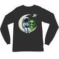 Astronaut Reading Book To Alien Shirt Moon Space Lover Kids Unisex Long Sleeve T-Shirt