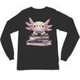 Axolotl Books Readsalotl Reading Bookworm Kawaii Axolotl Unisex Long Sleeve T-Shirt