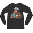 Bigfoot Reading a Cookbook Unisex Long Sleeve T-Shirt Bigfoot Reading a Cookbook Unisex Long Sleeve T-Shirt