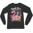 Book Girl Summer Skeleton Reading Books Lovers Beach Unisex Long Sleeve T-Shirt