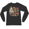 Book Tree All Is Calm Said No Teacher Ever Christmas Unisex Long Sleeve T-Shirt