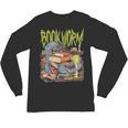 Graphic Book Worm Monster Horror Reading Book Lover Unisex Long Sleeve T-Shirt