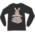 Books Bookworm Reader Book Cute Reading Bunny With Glasses Unisex Long Sleeve T-Shirt