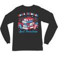 Books Fireworks And Freedom Independence Day Book Lover Unisex Long Sleeve T-Shirt