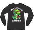 Books Never Go Extinct Reading Dinosaur Bookish Nerdy Unisex Long Sleeve T-Shirt