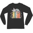 Books Lover Cute Sleepy Cat Relax Reading Vibe Unisex Long Sleeve T-Shirt