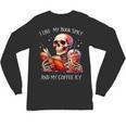 I Like My Books Spicy And My Coffee Icy Skeleton Unisex Long Sleeve T-Shirt