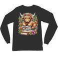 Bookworm Cute Highland Cow Reading Book Unisex Long Sleeve T-Shirt