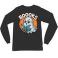 BOOOKS Cute Ghost Reading Books Halloween Unisex Long Sleeve T-Shirt