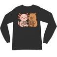 Capybara Axolotl Kawaii Kids Anime Book Lover Reading Unisex Long Sleeve T-Shirt Capybara Axolotl Kawaii Kids Anime Book Lover Reading Unisex Long Sleeve T-Shirt