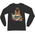 Capybara Glasses Reading Books Capybara Nerd Bookworm Unisex Long Sleeve T-Shirt