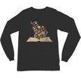 Cat Book Flowers Unisex Long Sleeve T-Shirt