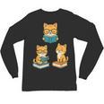Cats Reading Book Lover Reading Bookworm Reader Unisex Long Sleeve T-Shirt