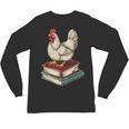 Chicken Books Back To School First Day Of School Boys Girls Unisex Long Sleeve T-Shirt