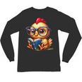 Chicken Reading a Book Farm Animal Chick Unisex Long Sleeve T-Shirt