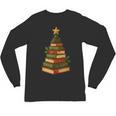 Christmas Book Tree Bookshelf Holiday For Readers Librarians Unisex Long Sleeve T-Shirt