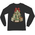 Christmas Book Tree Coquette Bow Xmas Reading Librarian Girl Unisex Long Sleeve T-Shirt