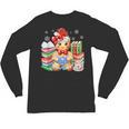 Christmas Gingerbread Man Reading Book Snowflake Teacher Unisex Long Sleeve T-Shirt