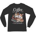 Coffee Cats And Books Cozy Calico Reader Love Cute Cat Unisex Long Sleeve T-Shirt Coffee Cats And Books Cozy Calico Reader Love Cute Cat Unisex Long Sleeve T-Shirt