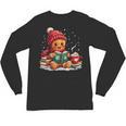 Cozy Gingerbread Christmas Reading Book Xmas Snowflakes Fall Unisex Long Sleeve T-Shirt
