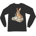 Cute Bunny Reading Book Glasses Bookworm Unisex Long Sleeve T-Shirt