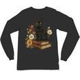 Cute Cat Book Flowers Unisex Long Sleeve T-Shirt