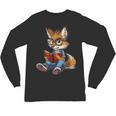 Cute Coyote With Book I Kids Coyote Unisex Long Sleeve T-Shirt