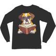 Cute Dog Boxer Reading Book Unisex Long Sleeve T-Shirt