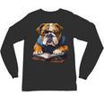 Cute Dog English Bulldog Reading Book Unisex Long Sleeve T-Shirt
