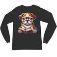 Cute Dog Puppy English Bulldog Reading Book Unisex Long Sleeve T-Shirt Cute Dog Puppy English Bulldog Reading Book Unisex Long Sleeve T-Shirt