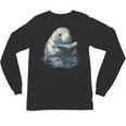 Cute Manatee Reading Book Bookworm Readers Manatee Lover Unisex Long Sleeve T-Shirt