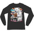 Cute Polar Bear Is Reading a Book Reading Polar Bear Unisex Long Sleeve T-Shirt