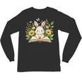 Cute Rabbit And Book Women Girls Reading Book Rabbit Lover Unisex Long Sleeve T-Shirt