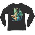 Dragon With Book Unisex Long Sleeve T-Shirt Dragon With Book Unisex Long Sleeve T-Shirt