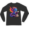 Dragon Reading a Book Bookworm Book Lover Unisex Long Sleeve T-Shirt