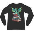 Dragon Reading Books Fantasy Lovers Mythical Creatures Unisex Long Sleeve T-Shirt Dragon Reading Books Fantasy Lovers Mythical Creatures Unisex Long Sleeve T-Shirt