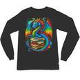Dragon Reading Colorful Fantasy Book Lover Unisex Long Sleeve T-Shirt Dragon Reading Colorful Fantasy Book Lover Unisex Long Sleeve T-Shirt
