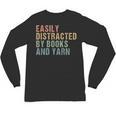 Easily Distracted By Books And Yarn Knitting & Crocheting Unisex Long Sleeve T-Shirt