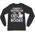 Easily Distracted By Cats And Books Cute Cat And Book Lovers Unisex Long Sleeve T-Shirt Easily Distracted By Cats And Books Cute Cat And Book Lovers Unisex Long Sleeve T-Shirt